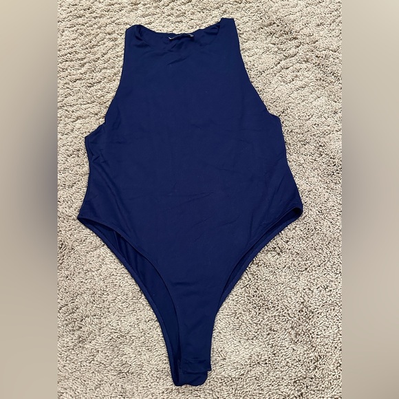 Zara Tops - navy bodysuit high neck tank top